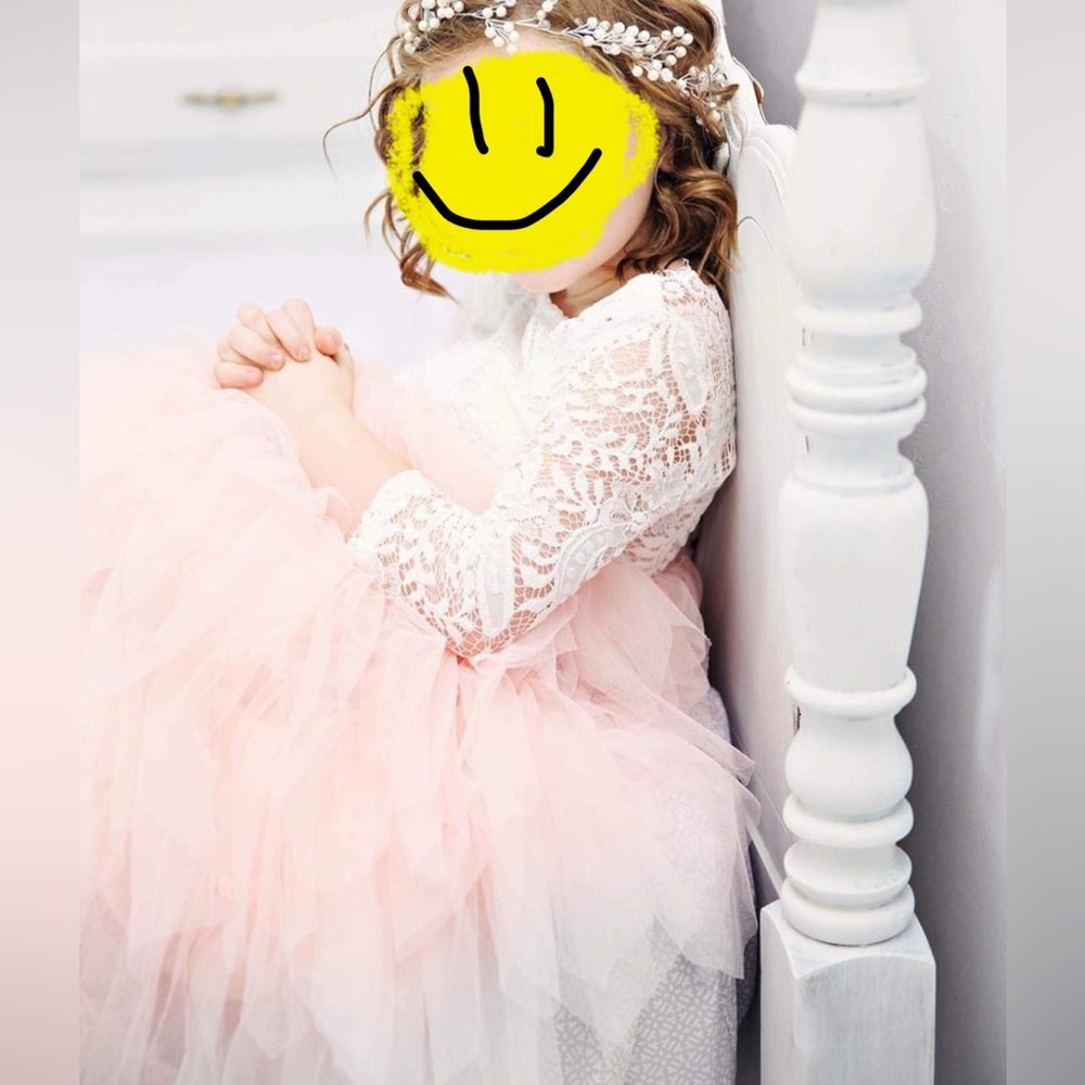 🧚 Backless A-line Lace Back Flower Girl Dress - Picture 2 of 7
